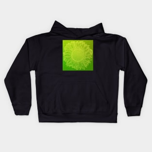 Peridot Green Sunflower Kids Hoodie